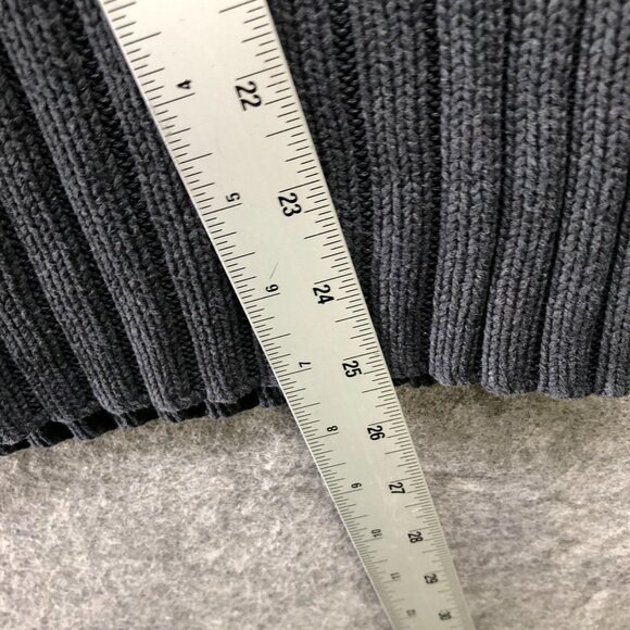 Vintage J. Crew 90s Sweater Mens M Dark Gray Ribbed Cotton Heavyweight 1/4 Zip - Picture 7 of 7